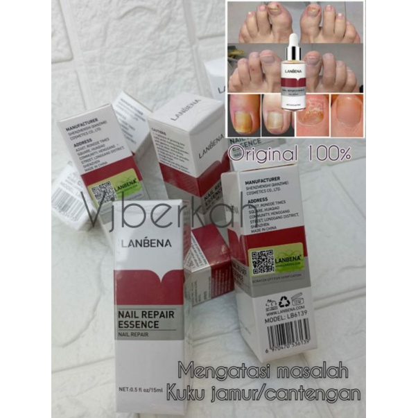 (COD)OBAT JAMUR KUKU LANBENA NAIL REPAIR SERUM KUKU JAMURAN/CANTENGAN  ORIGINAL 15ML