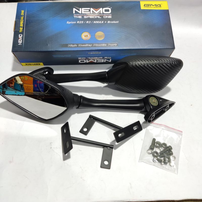 spion R25 Tangkai panjang NMAX carbon nemo