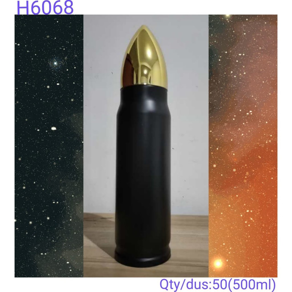 H6068 Termos Peluru H-6068 500ml / Termos Air Panas Model Peluru 500ml