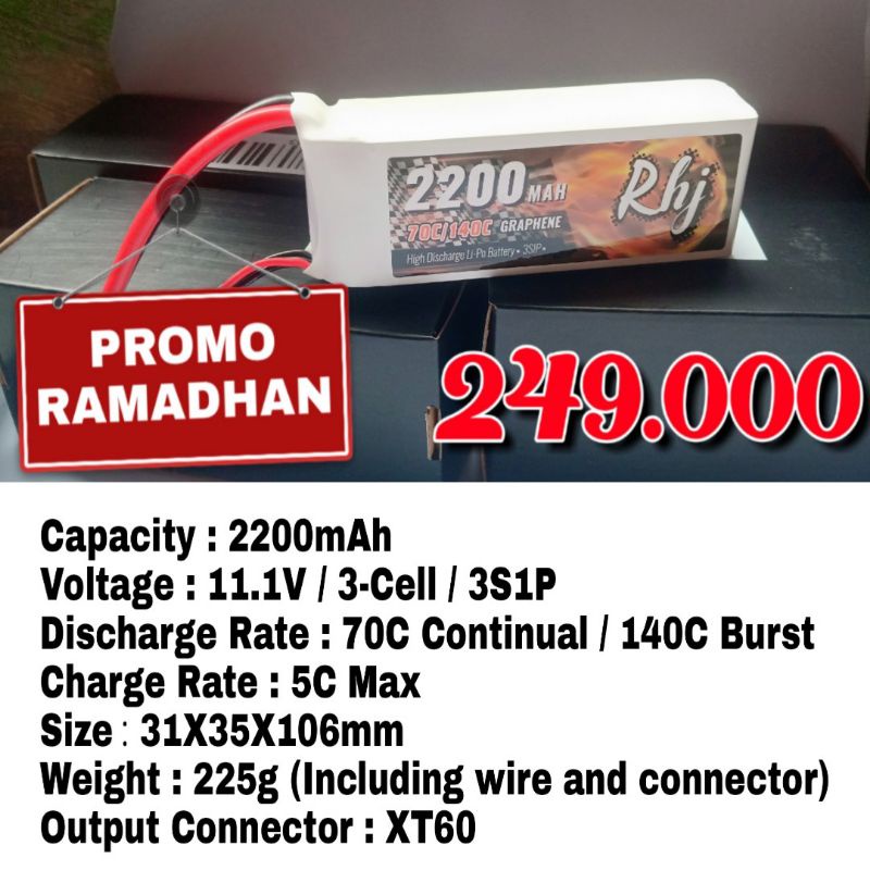 battre lipo 3s 2200mah RHJ 70c promo ngabuburit