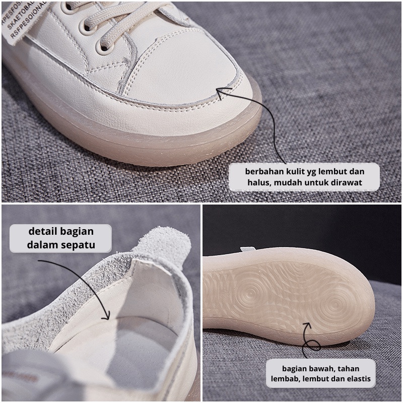 Sepatu Sneaker Cewek Putih import Sepatu Wanita Korea Spatu Sneakers Perempuan Trendy SP-204