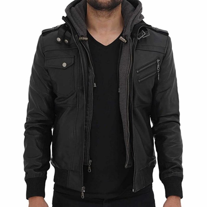 jaket kulit asli pria jaket kulit hoodie zipper pria 100% original dari kulit domba Garut