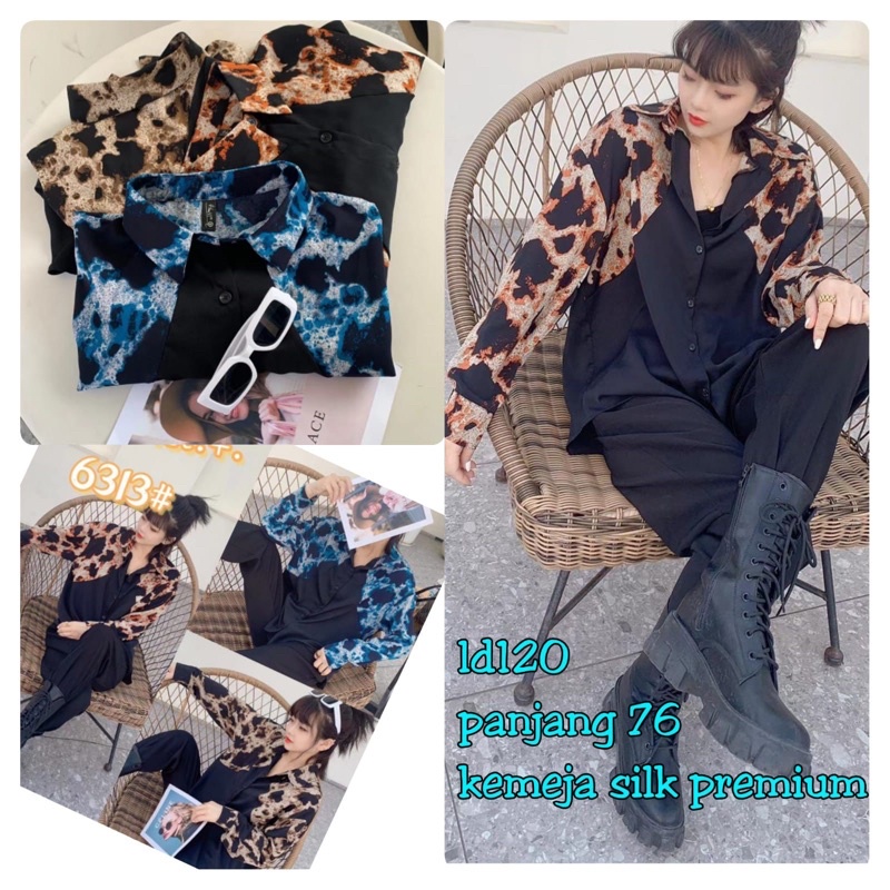 kemeja silk wanita premium