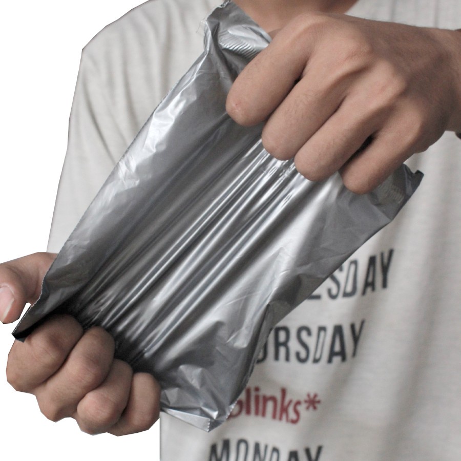 PLASTIK POLYMAILER 16 x 20 SILVER ABU Packaging Kantong BERKUALITAS