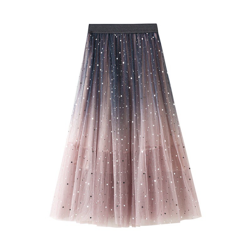 Tutu Star Midi Teenager Skirt Import Premium ( Rok Tutu Bintang Gradasi Remaja ) [ Bisa COD ]