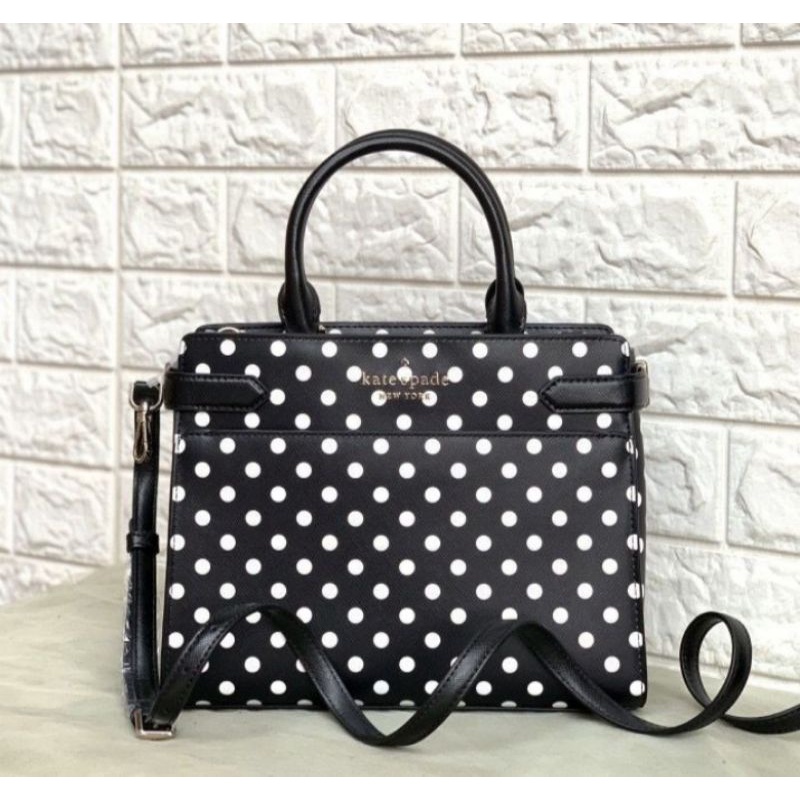 tas wanita Kate Spade Medium Staci Satchel Dot Black Multi