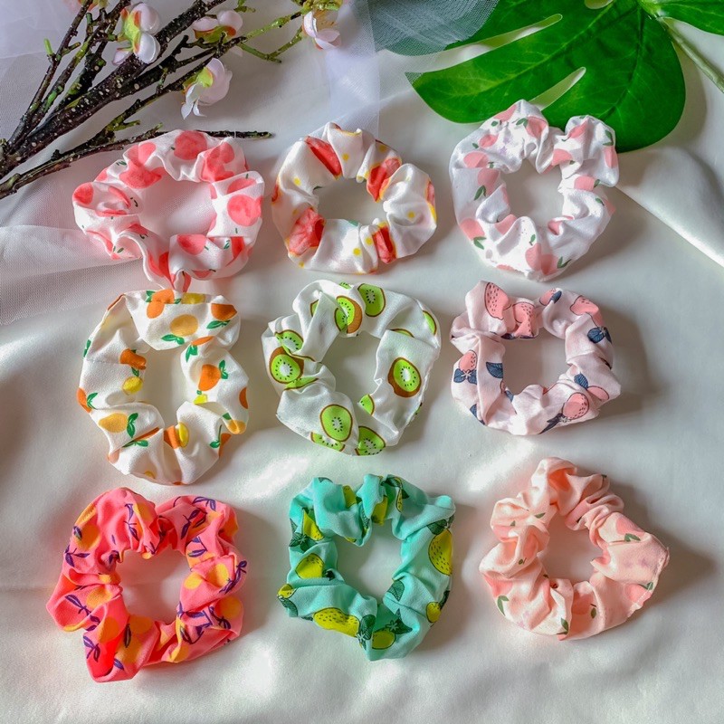 FRUTTY COLLECTION SCRUNCHIE / SCRUNCHIE MOTIF BUAH BUAHAN / IKAT RAMBUT