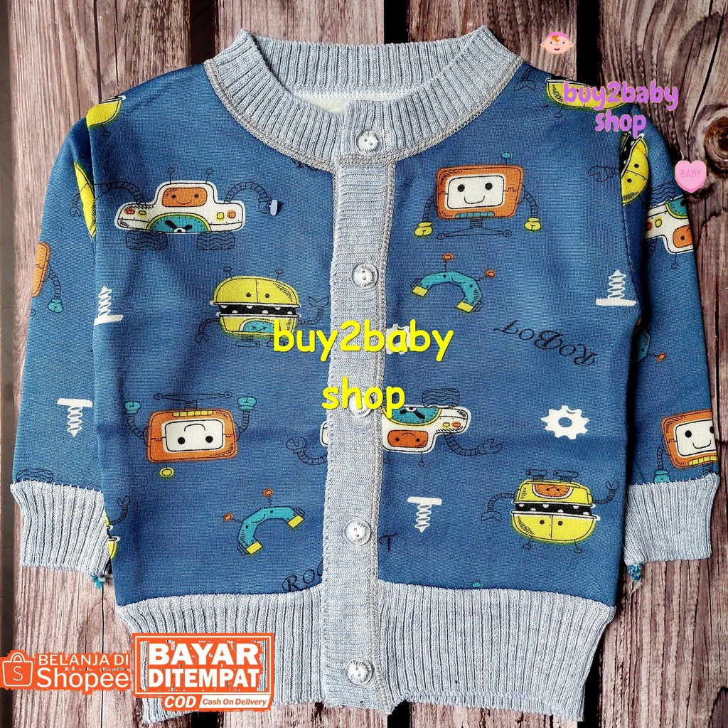 Sweater Cardigan Bahan Bulu Premium Super Halus dan Lembut anak 6 Bulan s.d 2 Tahun 1 PCS