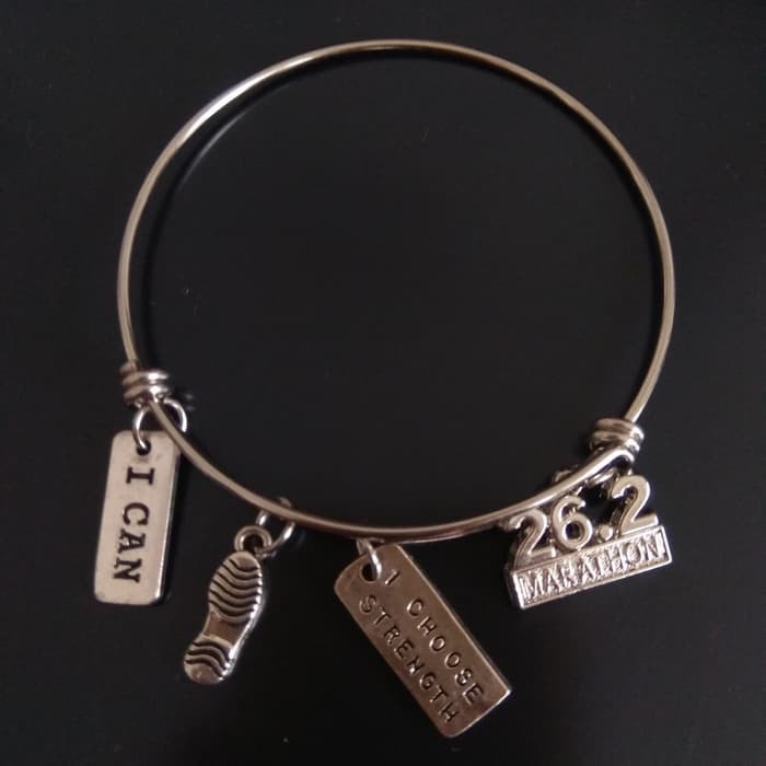 RUNNING BANGLE - I CAN - I CHOOSE STRENGTH - MARATHON - GELANG CHARMS