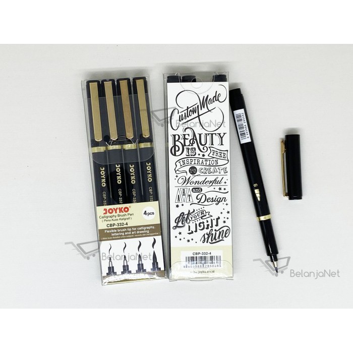 Calligraphy Brush Pen Pena Kuas Kaligrafi Joyko CBP-332-4 1 SET 4 PCS