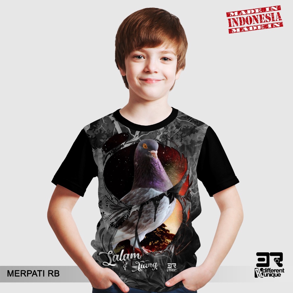 KAOS PRINT 3D DISTRO 3R UNISEX DEWASA & ANAK BURUNG MERPATI ( MERPATI RB )
