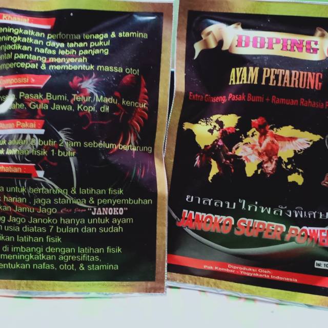 doping janoko super power ayam petarung obat vitamin herbal extrak ginseng pasak bumi