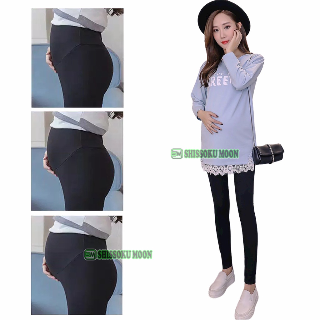 Celana Legging Hamil Panjang Bahan Tebal Elastis dan Adem