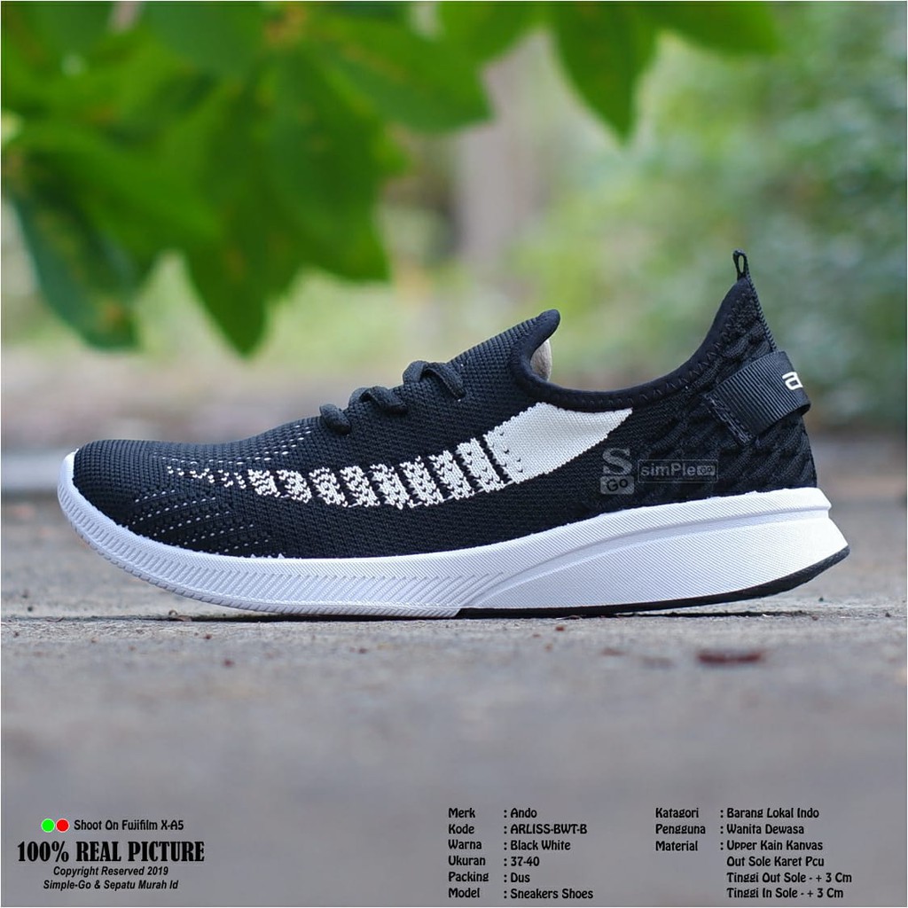 SEPATU SNEAKERS BERTALI WANITA DEWASA TERBARU ANDO ARLISS 37-40