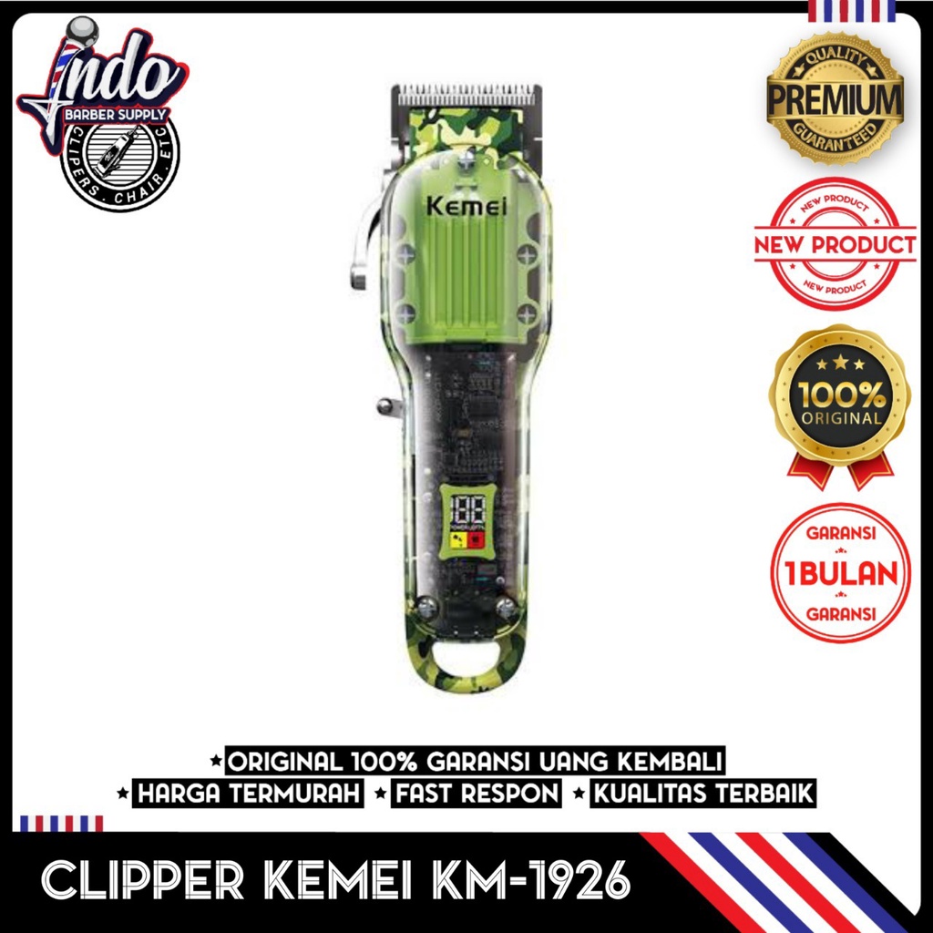 Kemei 1926 KM 1926 mesin cukur hair cliper transparant motif army