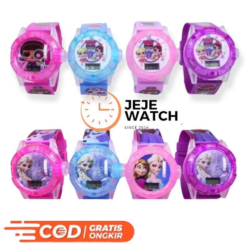 Jam tangan anak cewek laser LED + MUSIK