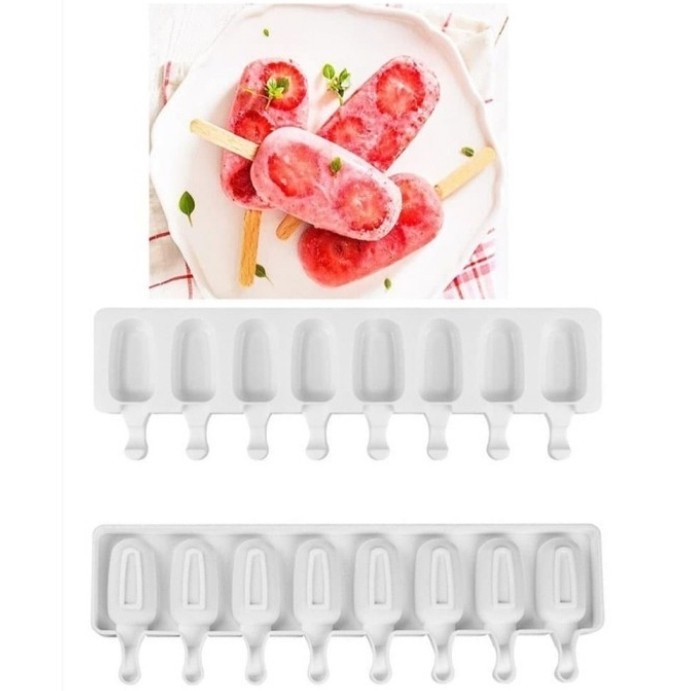 CETAKAN ICE CREAM 8 HOLE SILICONE SILIKON MOLD DESSERT ES KRIM LILIN