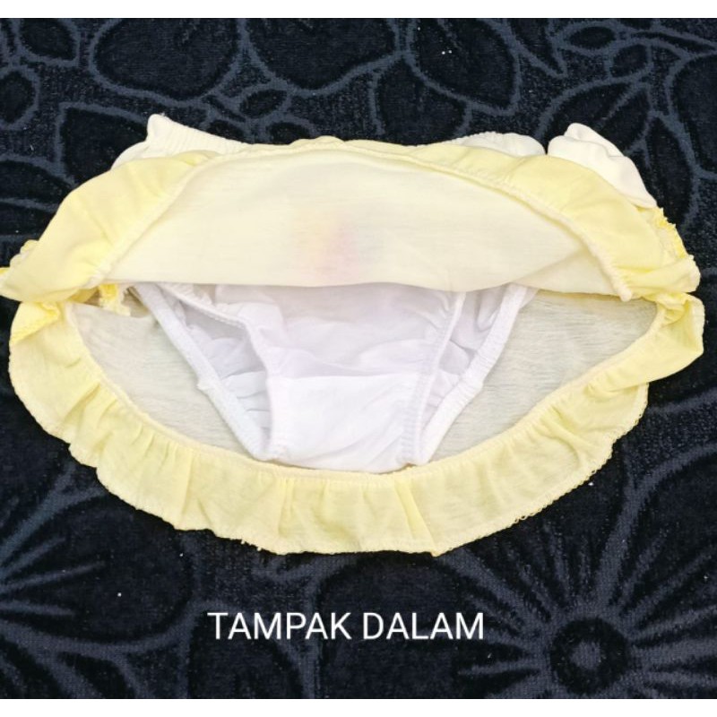 Celana dalam rok bayi perempuan 0-12 Bln Pita Berenda Princess isi 6 pcs Lucu  Celana Segitiga Bayi