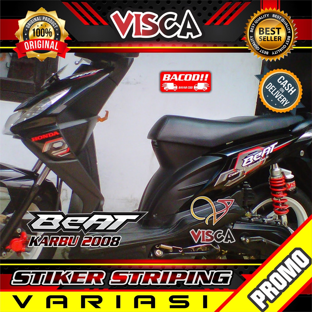 Striping Beat Karbu - Stiker Sticker Striping Variasi Lis Honda Beat Karbu 2008-2012 - Striping Holo