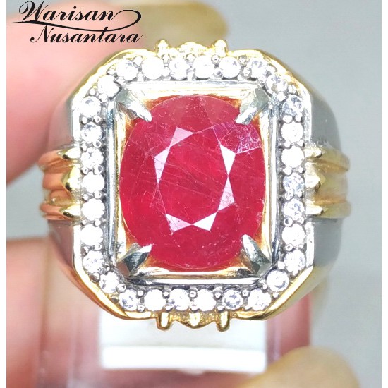 Cincin Batu Permata Merah Ruby Asli