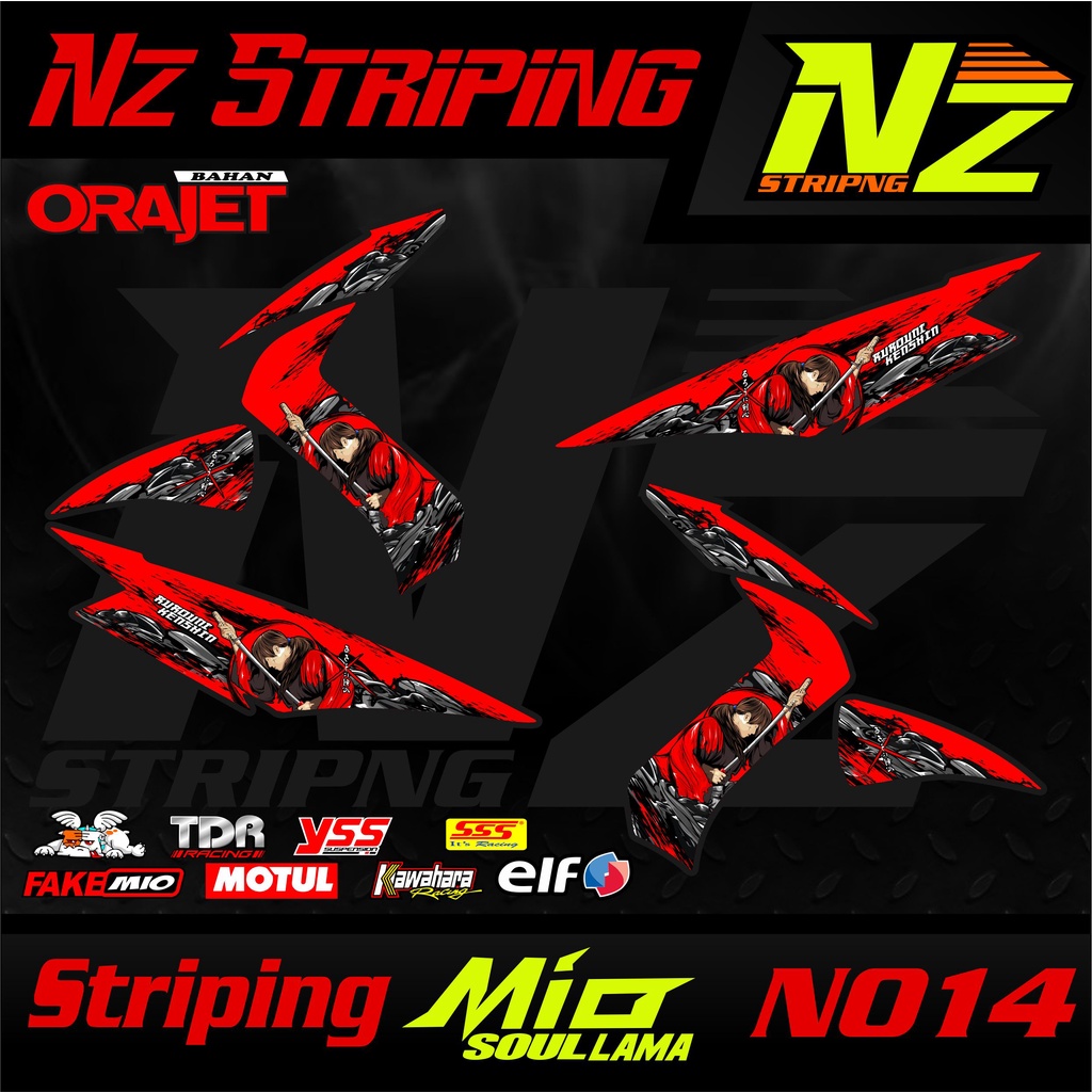 Jual STRIPING MIO SOUL STRIPING VARIASI STIKER LIS MOTOR MIO SOUL CARBU