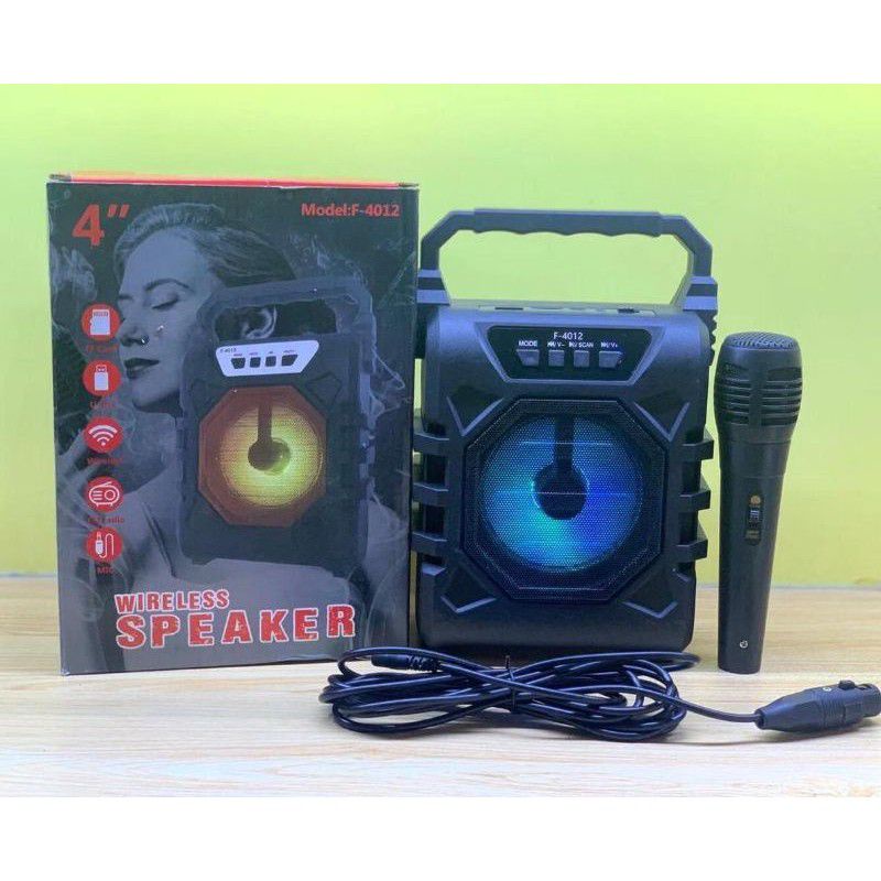 SPEAKER BLUETOOTH WIRELESS F-4012 FREE MICROPHONE SPEAKER KARAOKE