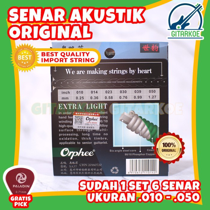 Senar Gitar Akustik Original .010-.050 Professional RA-37H Orphee SA37