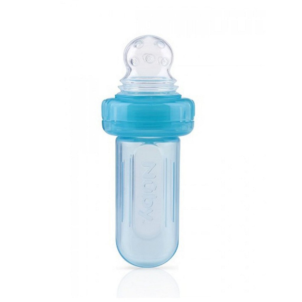 Nuby Mini Squeeze Feeder With Case Blue Biru