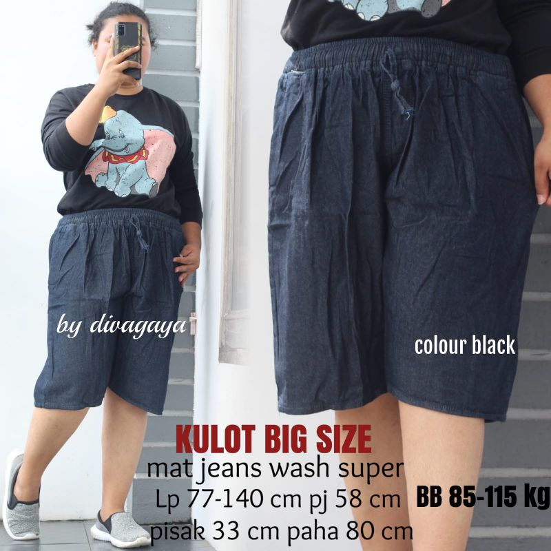 Kulot  Pendek Big Size Polosan  BB 85-115 KG