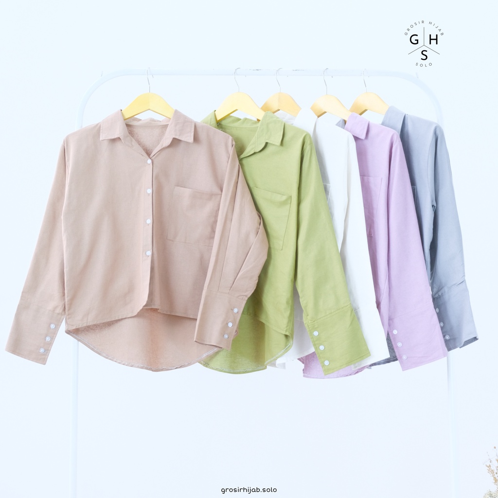 (MSB) KEMEJA CESSA OVERSIZE CROP RAMI LINEN