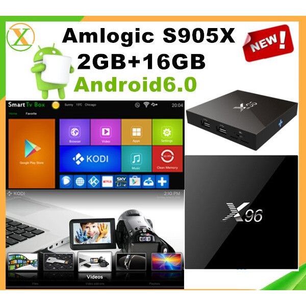 Android tv box x96 Amlogic S905X Quad Core Marshmallow 2GB