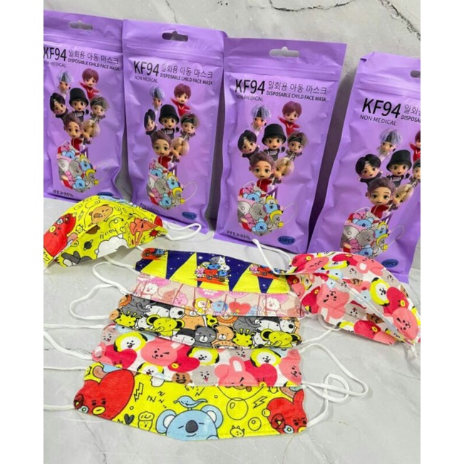 [BARU]MASKER KF94 ANAK BT21 MASKER ANAK KF94 MASKER BT21 MASKER KF94 BTS