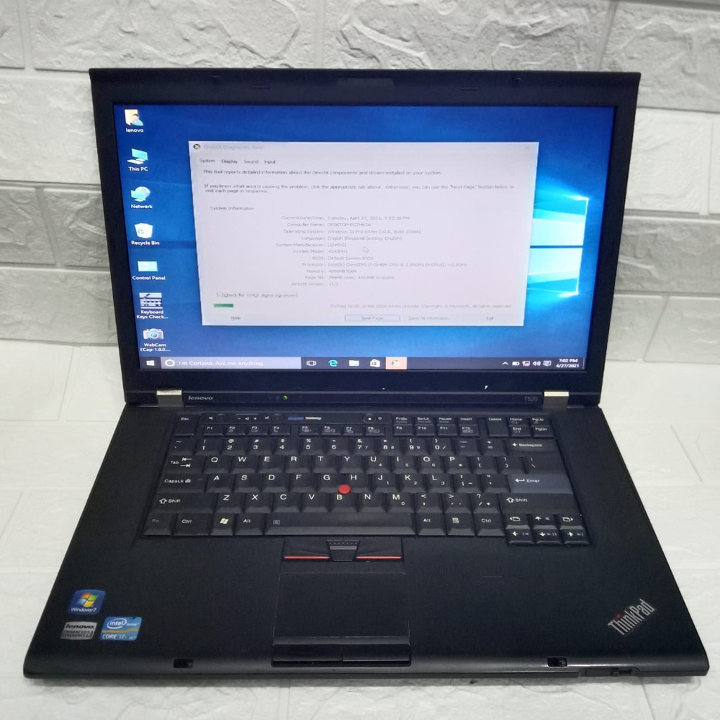 LAPTOP LENOVO THINKPAD T520 CORE I7 GEN 2 RAM 4GB HDD 320GB