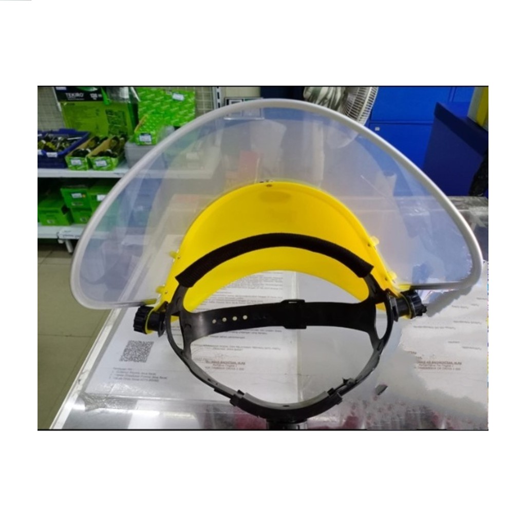 Nanjos - Face Shield Faceshield Pelindung Wajah Helm Medis Clear Kuning Tebal