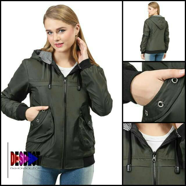 [BRAND ORIGINAL] Jaket Wanita Hodie Army Waterproof