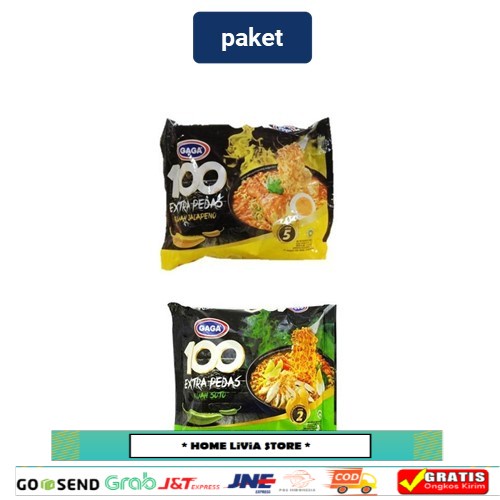 

Gaga 100 Extra Pedas Kuah Jalapeno 75gr + Gaga 100 Kuah Soto 75 gr