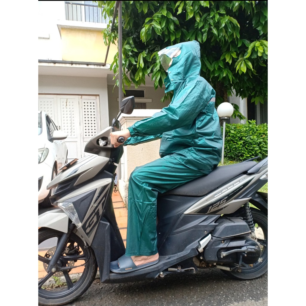 RA 04 Jas Hujan Setelan Baju Celana Tebal Anti Air Unisex Kualitas Premium Bahan