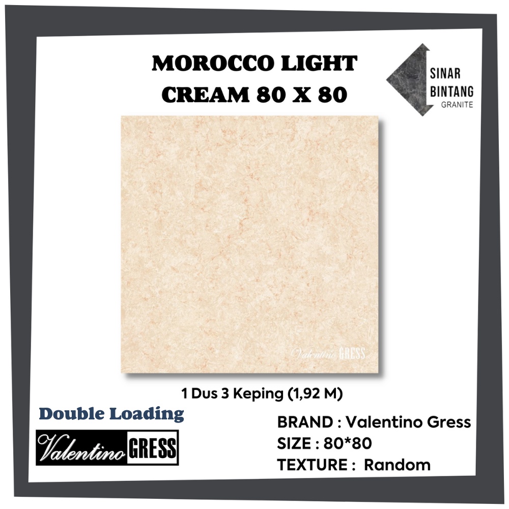 Granit 80 X 80 | Granit Lantai Morocco Light Cream VALENTINO GRESS