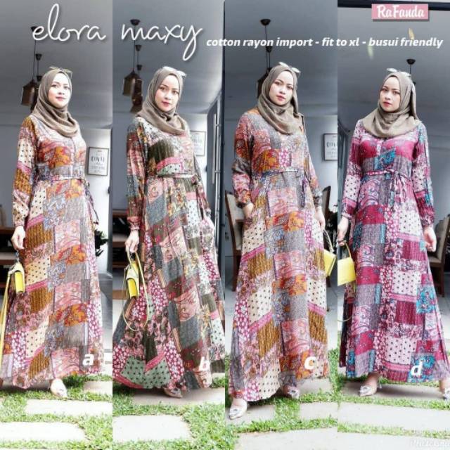 Elora Maxy, maxi dress, maxy dress, dress muslim, maxy lebaran, baju lebaran, gamis, gamis muslim