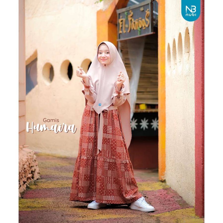 COUPLE GAMIS HUMAIRA BY NUBI SET PAKAIAN MUSLIM ANAK PEREMPUAN