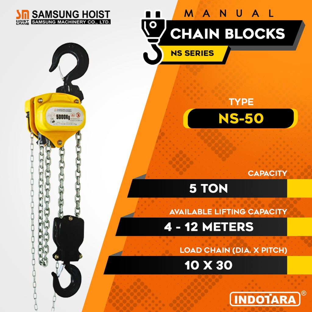 Manual Chain Block Katrol Takel 5 Ton Samsung NS50