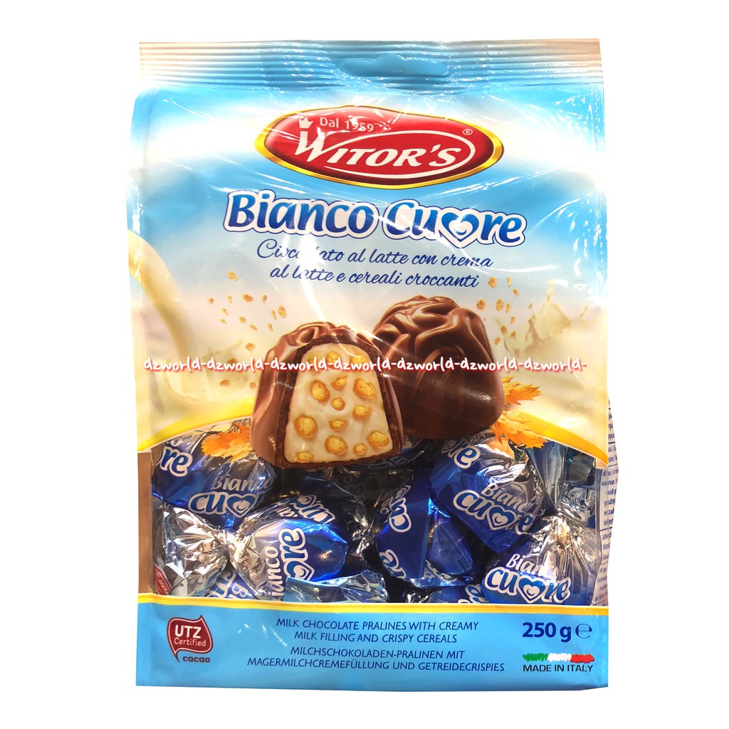 Witors Bianco 250gr Cioccolato Milk Chocolate Cokelat Itali Witor's Coklat Wintor's Bianko Cuore Selection Noir Golden