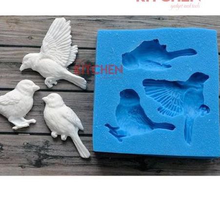 ➦ CETAKAN SILIKON BURUNG BIRD BIRDS ISI 3 SMALL SILICONE MOLD ❉