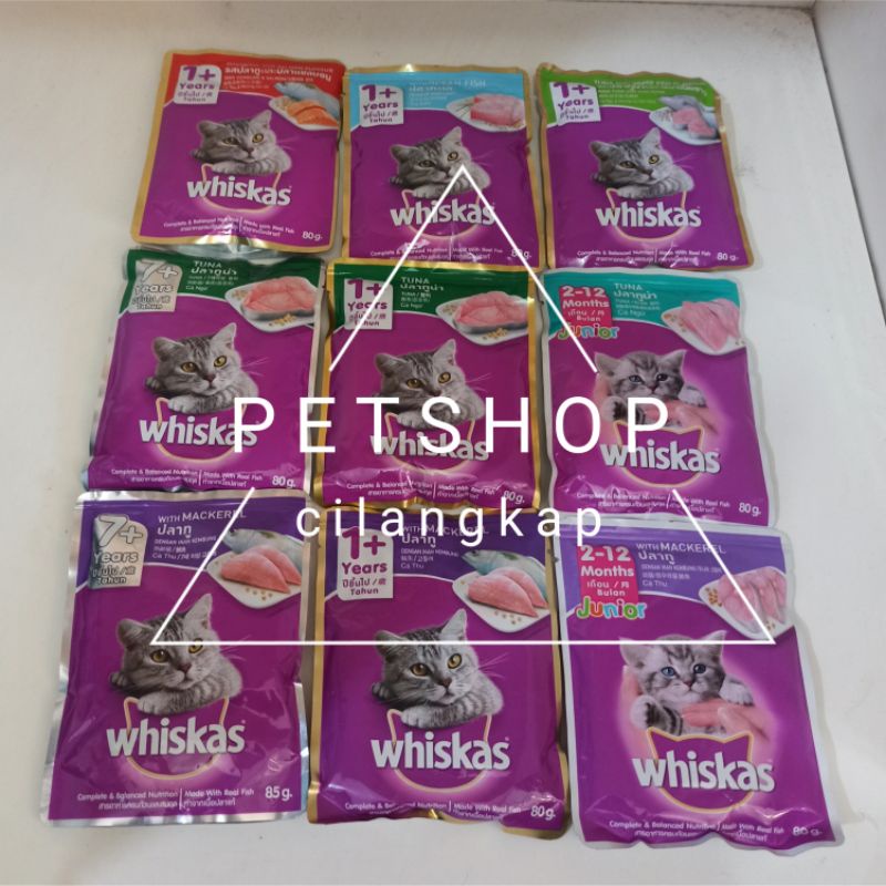 Whiskas Sachet Pouch Promo Adult &amp; Kitten 80gr All  Varian | Makanan Basah Kucing Cat Wet Food Sachet