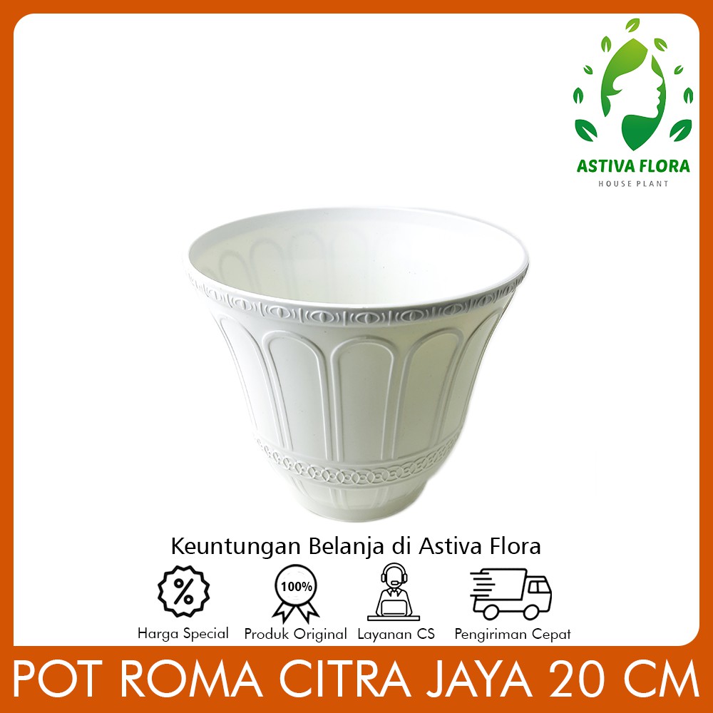 Pot roma citra jaya plastik 20 cm warna putih