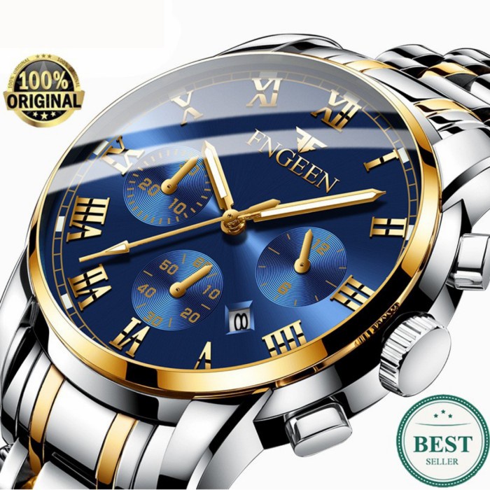 Jam Pria jam tangan cowok pria FNGEEN 4006 Anti Air Original - Biru Koleksi Terbaru JamTangan Keren 