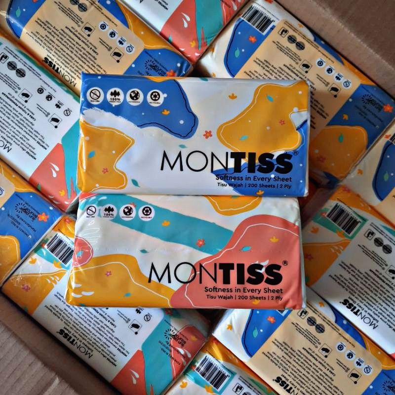 Montiss Facial Tissue 200 Sheets 2Ply // Tisu Montiss 200 sheet