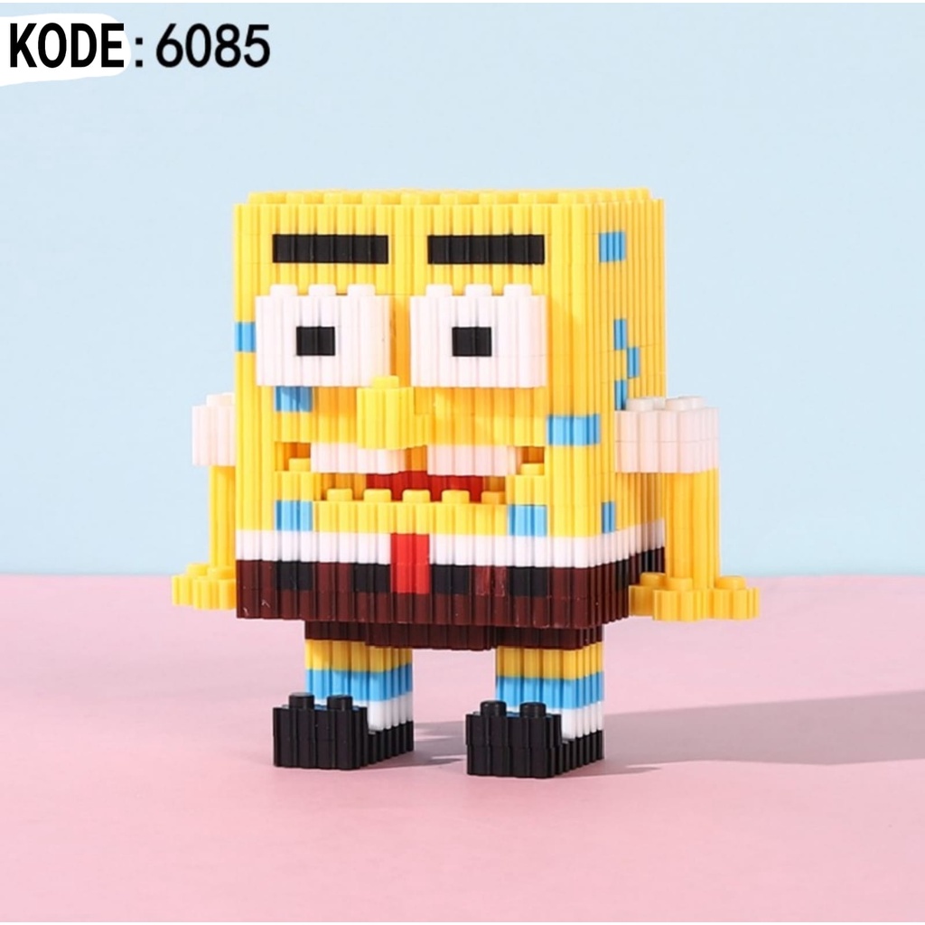 Mainan balok susun karakter kartun spongebob and friends nano block mainan edukasi anak  DIY Bricks Mini HC