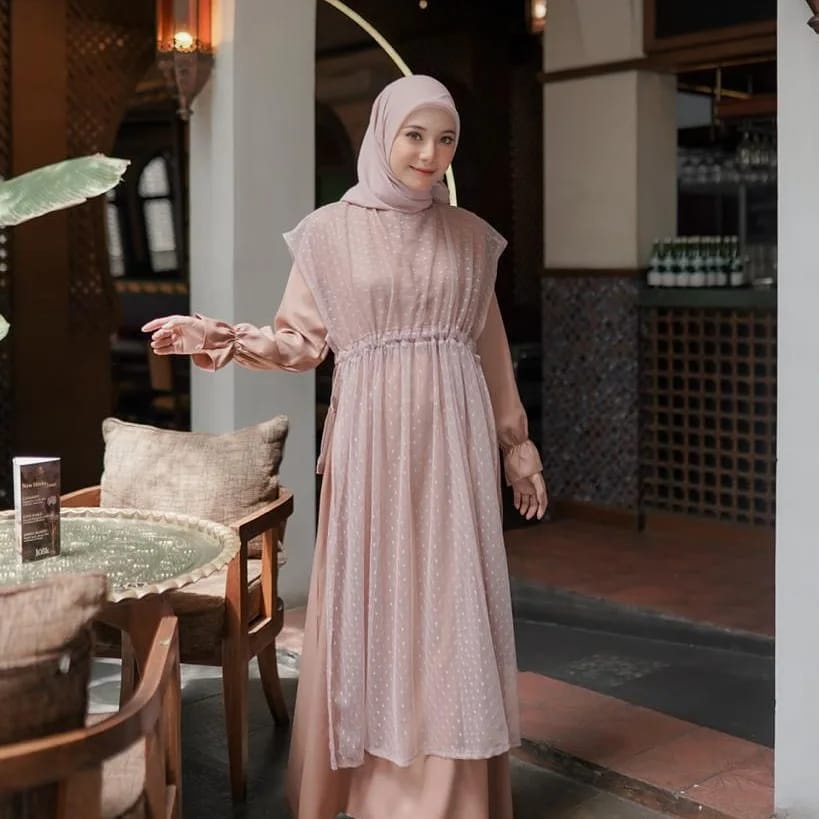 Baju Gamis Wanita Muslim Model Terbaru Dewasa Remaja Kekinian Syari Busui Sheilla Ellin Hijab-2