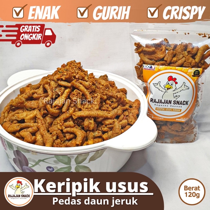 

Keripik Usus Ayam Pedas Daun Jeruk 120gram
